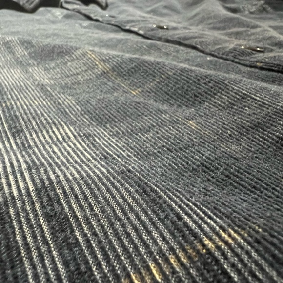 Banana Republic - Navy Plaid Ribbed Button Up - LARGE TALL - Picture 8 of 10